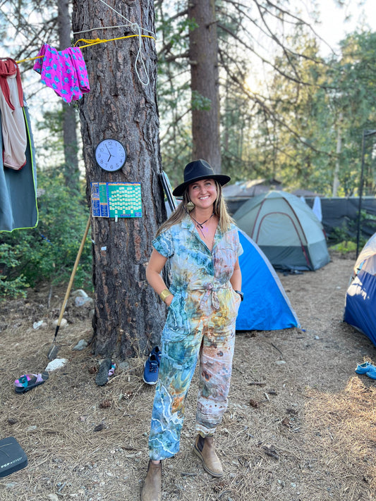 Linen Blend Boilersuit (Size 8)