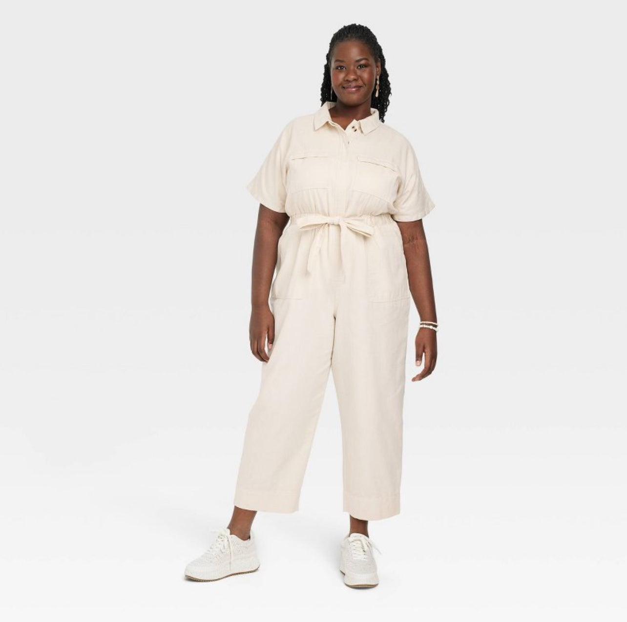 Linen Blend Boilersuit (Size 12)