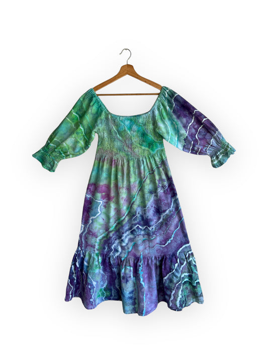 Almeria Smocked Linen Midi Dress (XL)