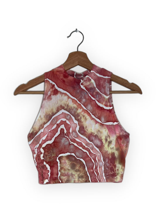 Cropped Mock Neck Tank - Peach (Medium)