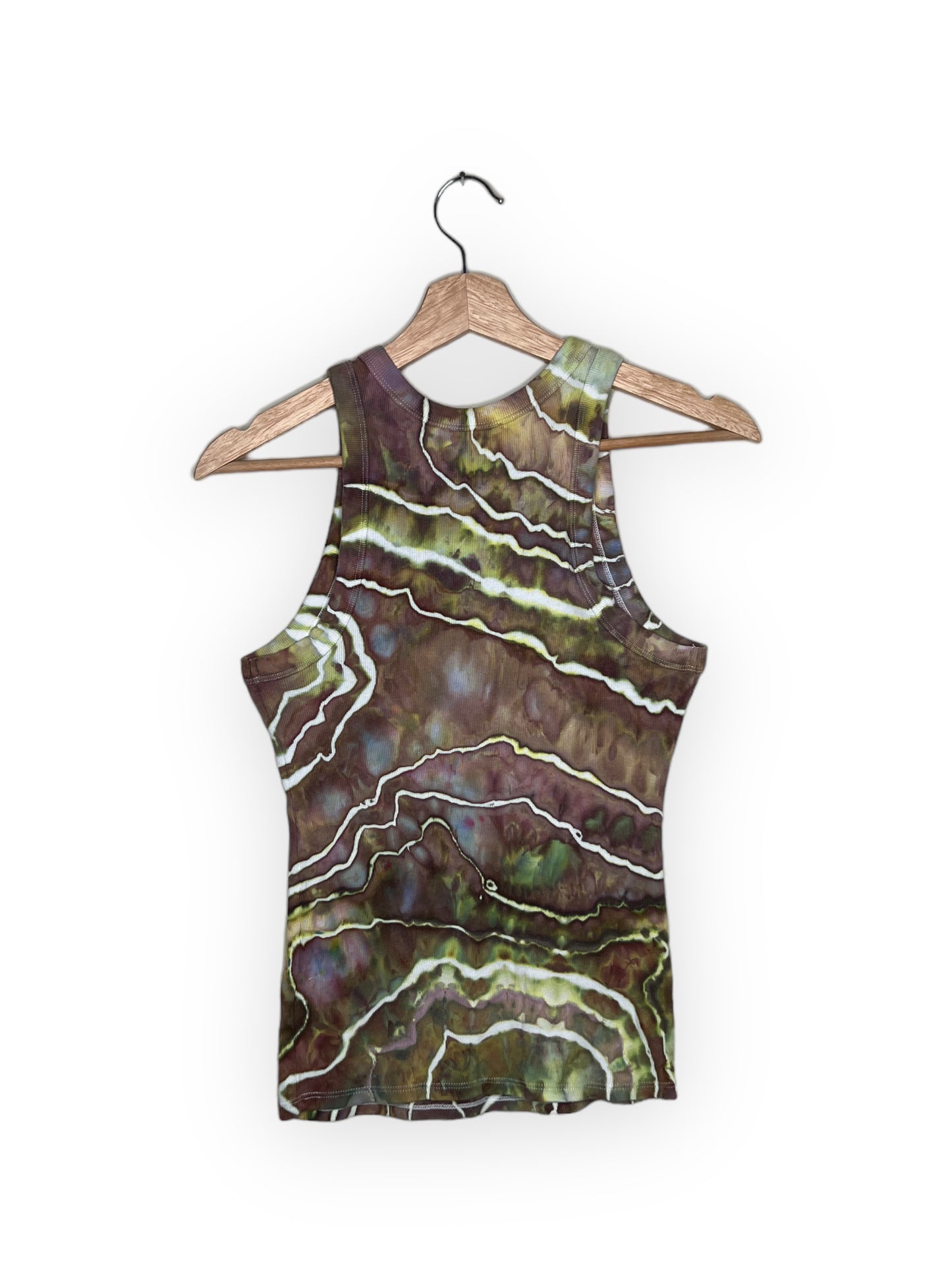 High Neck Ribbed Tank Top - Caffeine Buzz (Medium)