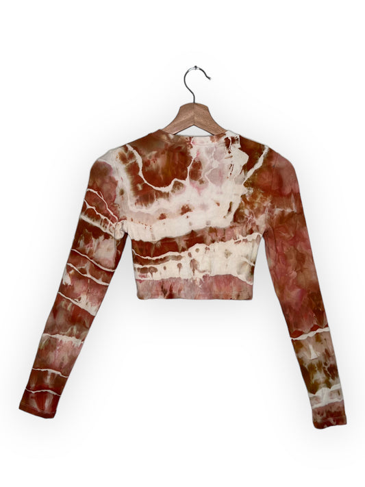 Micro Rib Long Sleeve Crop - Red Rocks (Small)