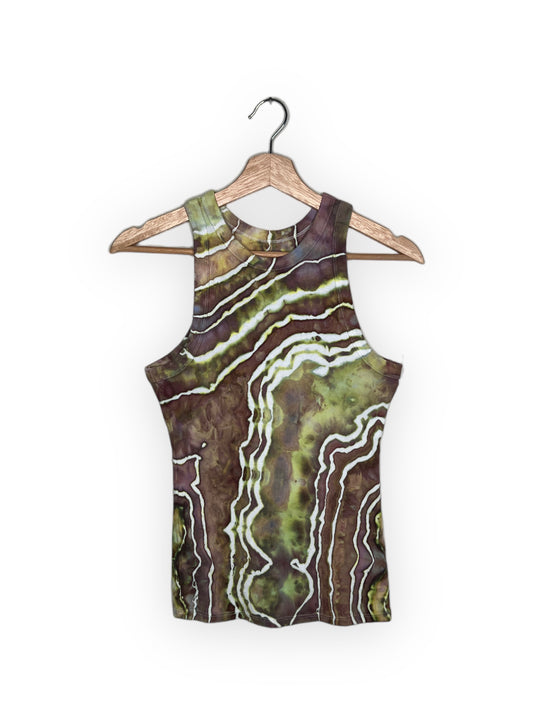 High Neck Ribbed Tank Top - Caffeine Buzz (Medium)