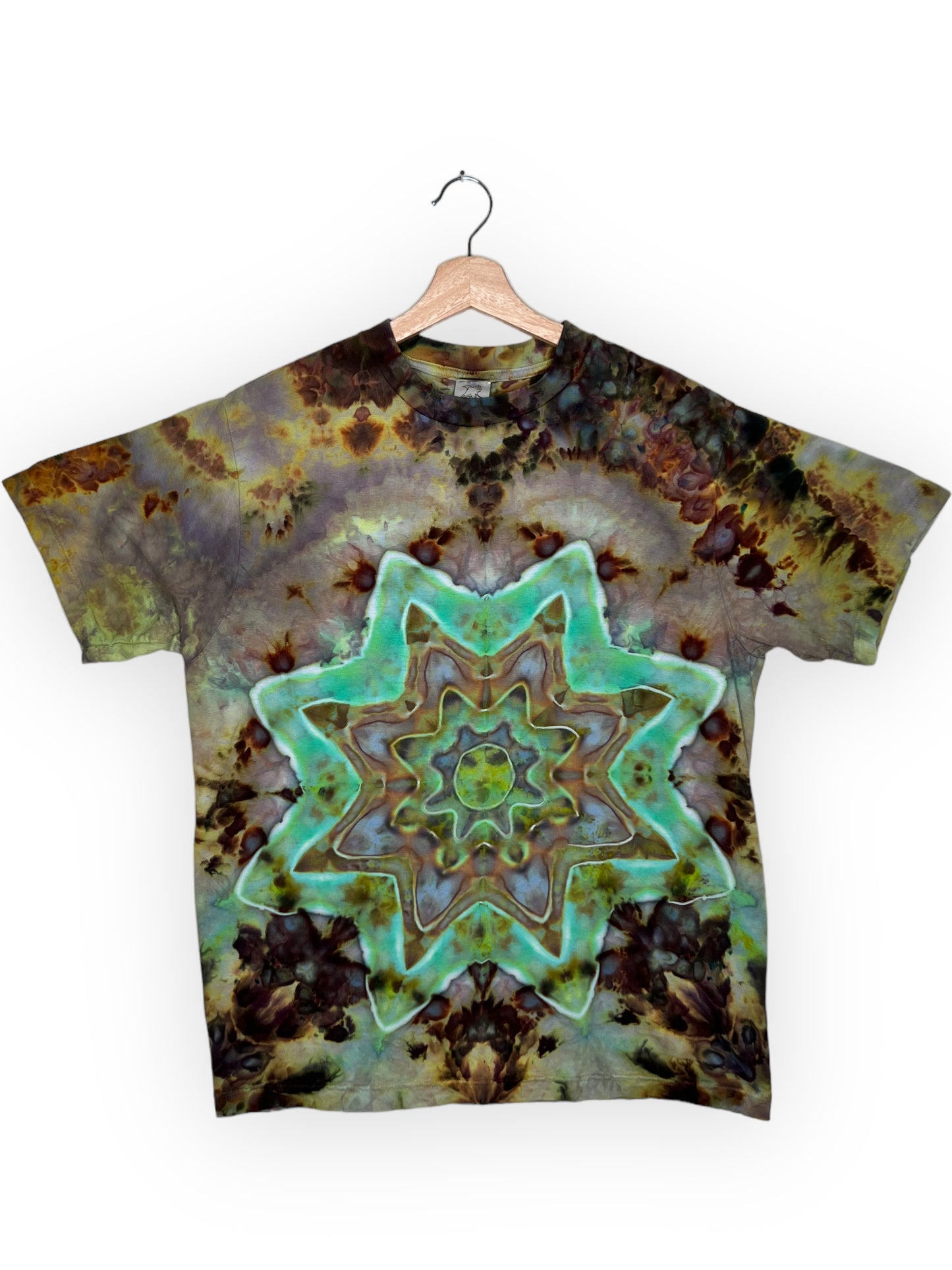 Purple and Green Ronstar Mandala T-Shirt (Medium)