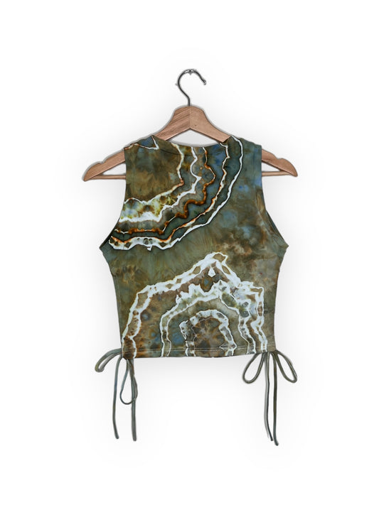 Cropped High Neck Tank With Ties (M)