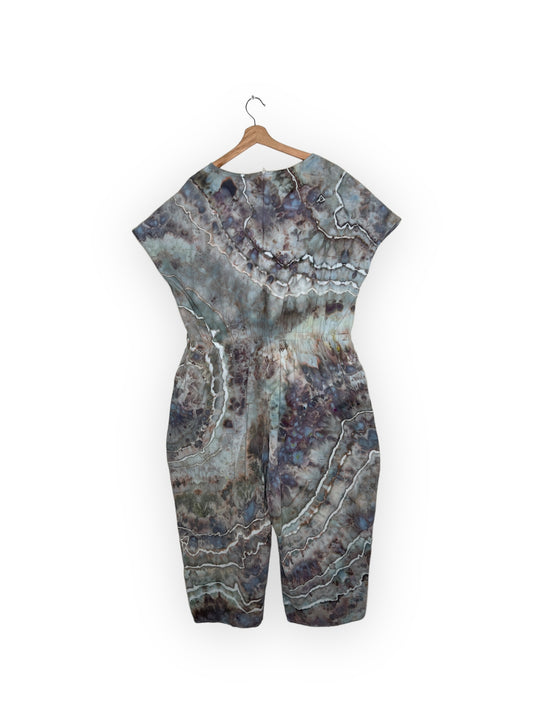 Blue Grey Flour Sack Cotton Jumpsuit (1X)