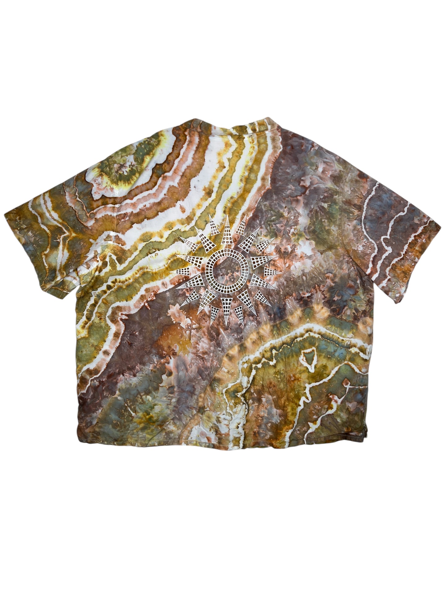 Short Sleeve Camp Shirt With Embroidery (4XL)