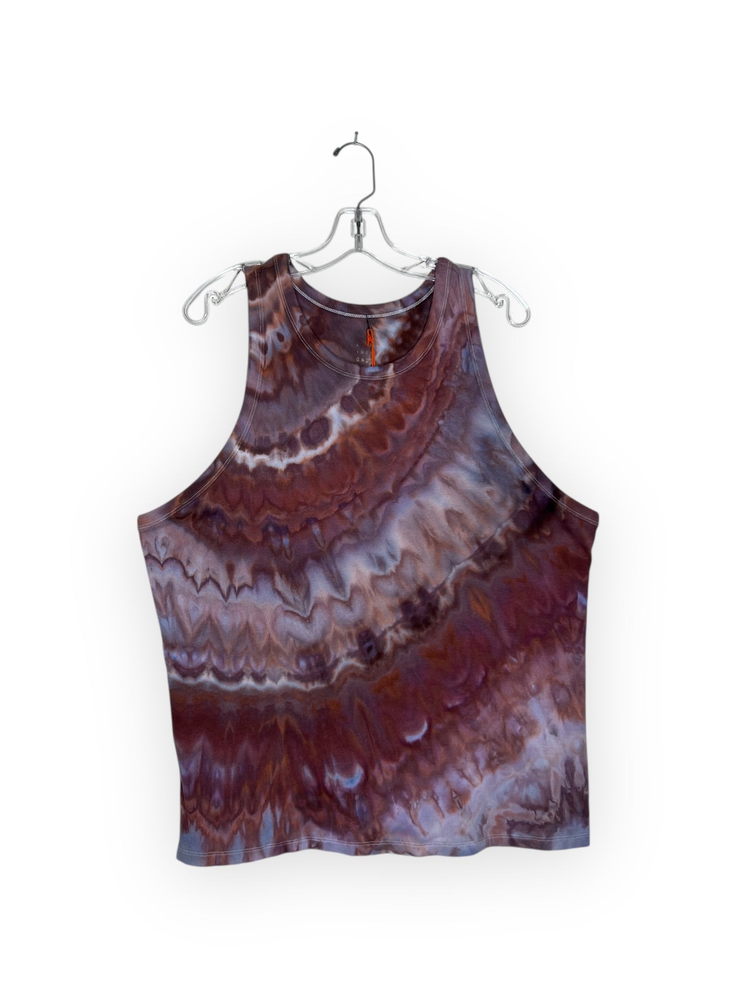 High Neck Ribbed Tank Top - Plum Wine (3X)