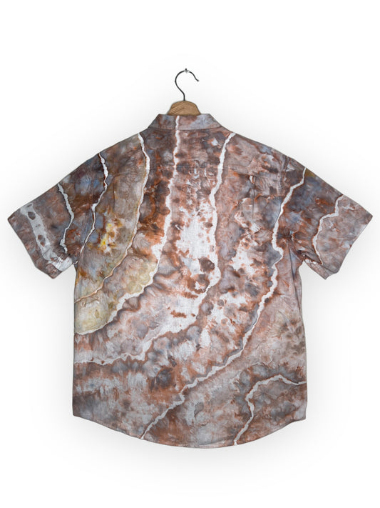 Short Sleeve Linen Dress Shirt (L)