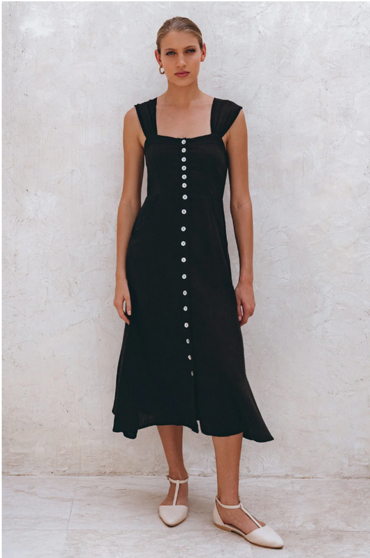 Mira Linen Midi Dress (XXL)