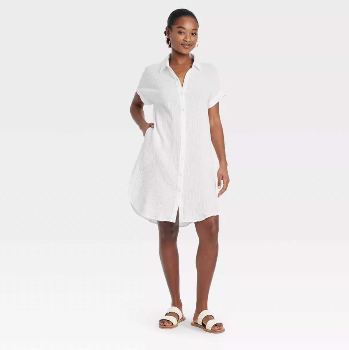 Cotton Gauze Shift Dress (XXL)