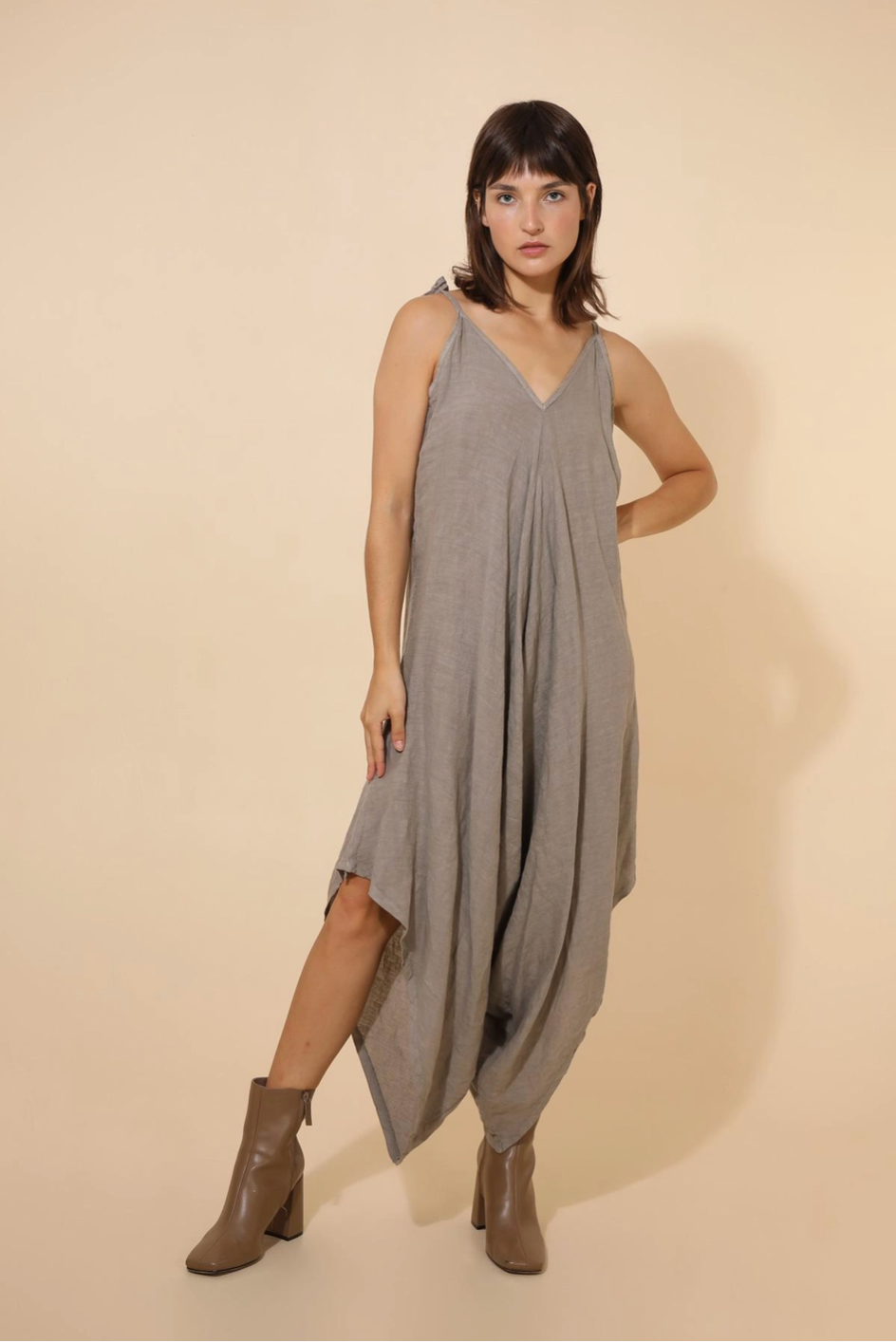 Linen Harem Jumpsuit (One Size - Fits S-XL)