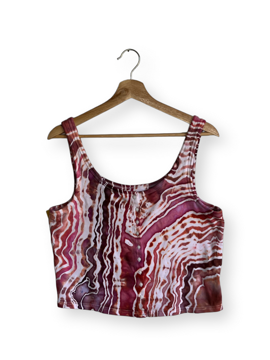 Berry Loungewear Button Up Tank Top (XL)