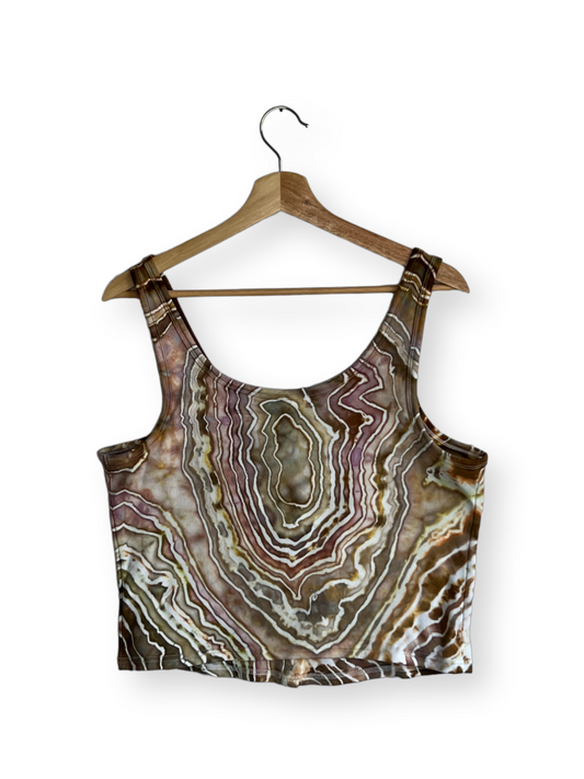 Bronze and Sage Loungewear Button Up Tank Top (XL)