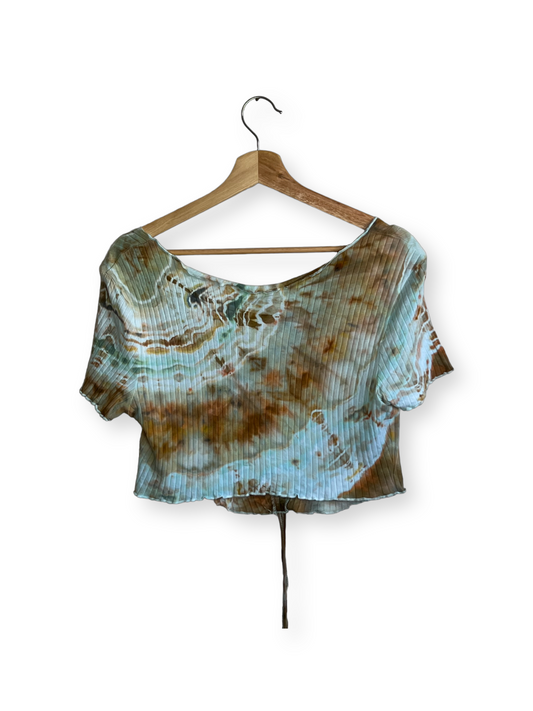 Mint and Bronze Crop Loungewear Top (XL)