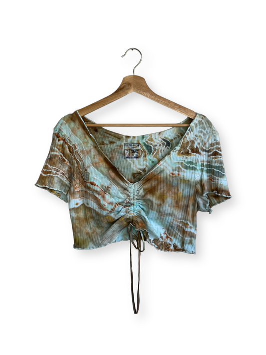 Mint and Bronze Crop Loungewear Top (XL)