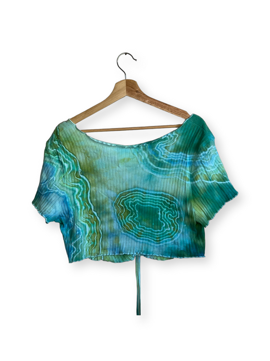 Blue-Green Crop Loungewear Top (1X)