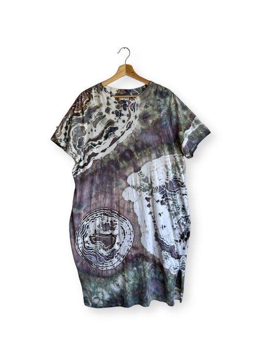 Midi Purple and Gray Fitted Dress (2X)