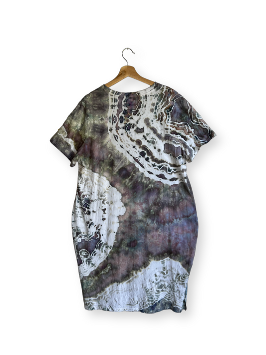 Midi Purple and Gray Fitted Dress (2X)