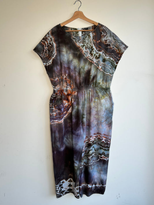 Sage and Bronze Flour Sack Cotton Jumpsuit (XXL)