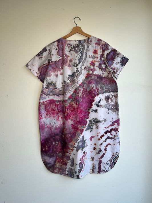 Berry and Gray Cotton Kaftan (1X)