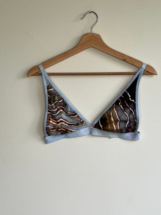 Bronze and Sage Cotton Bralette (Medium)