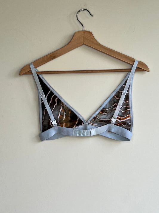 Bronze and Sage Cotton Bralette (Medium)
