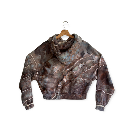 Oversized Cropped Hoodie - Storm Clouds (S)