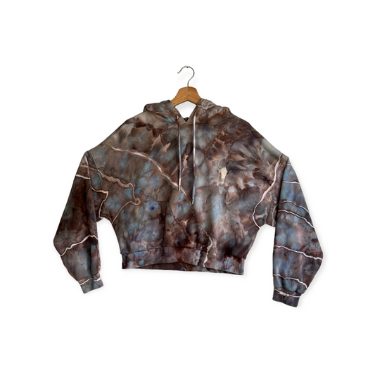 Oversized Cropped Hoodie - Storm Clouds (S)