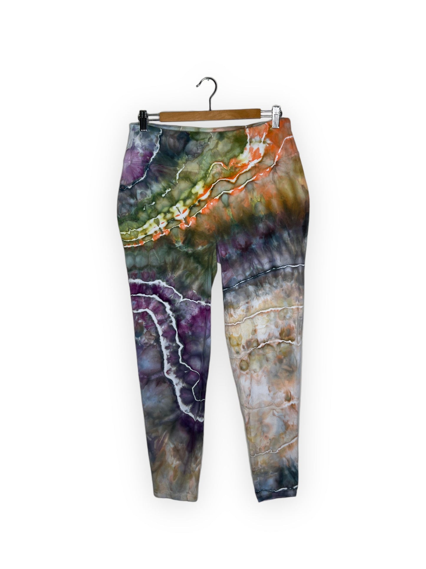 Cotton Compression Yoga Leggings - Orange Haze (2X)