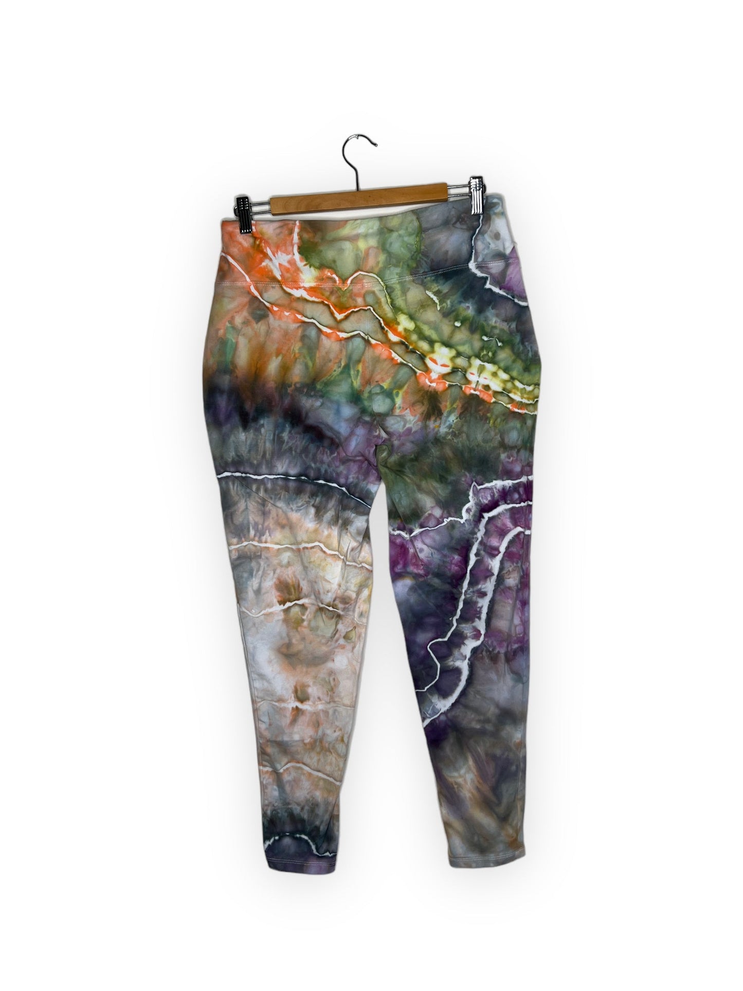 Cotton Compression Yoga Leggings - Orange Haze (2X)