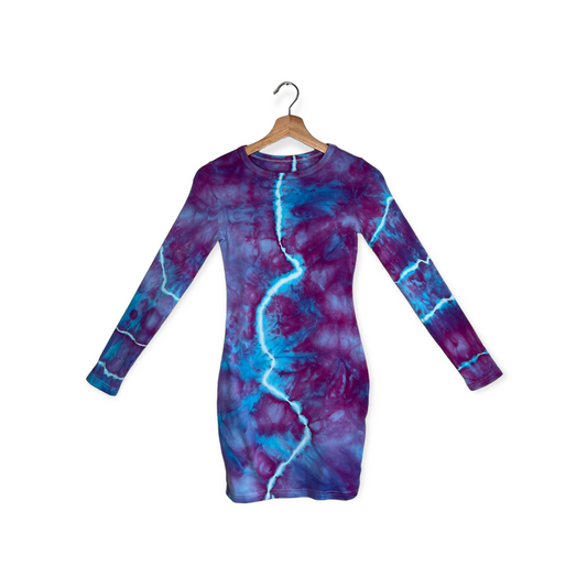 Long-Sleeve Bodycon Mini - Blue Violet Lightning (XS)