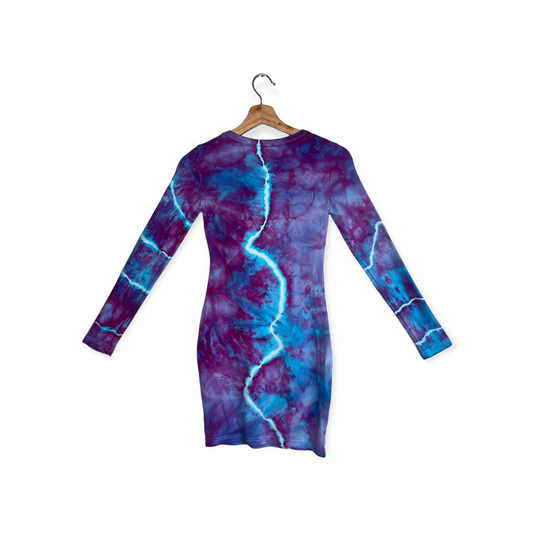Long-Sleeve Bodycon Mini - Blue Violet Lightning (XS)