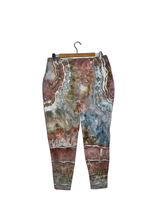 Cotton Compression Yoga Leggings - Dusty Pink and Teal (3X)