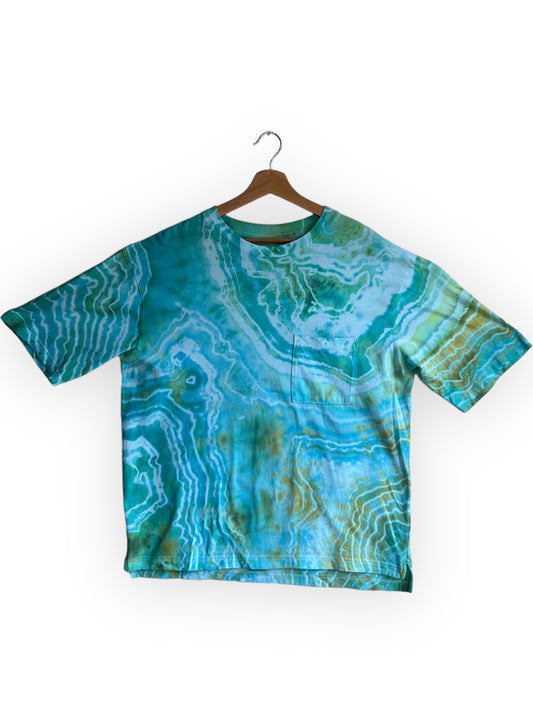 Oversized Caribbean Waters Geode T-Shirt (M)
