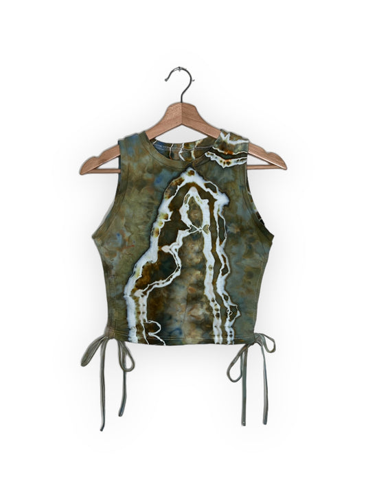 Cropped High Neck Tank With Ties (M)