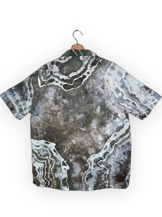 Short Sleeve Textured Camp Shirt (M)