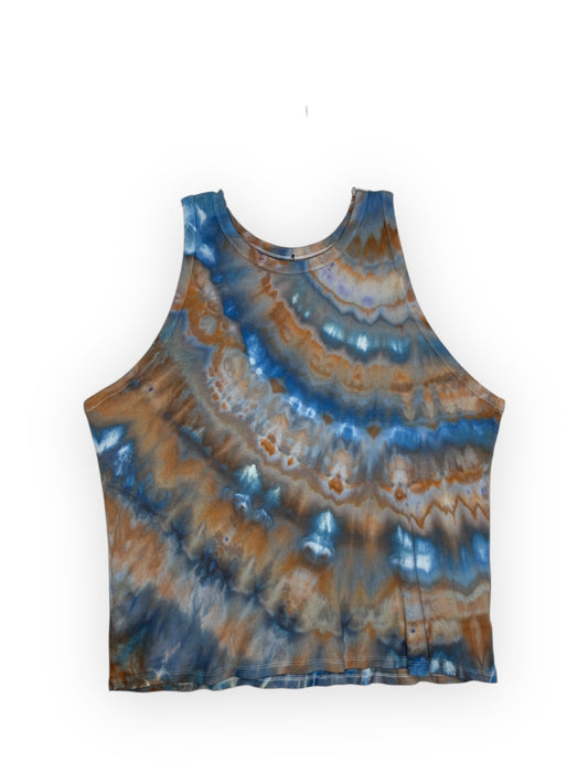 High Neck Ribbed Tank Top - Moth Wing (3X)