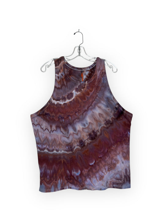 High Neck Ribbed Tank Top - Plum Wine (3X)