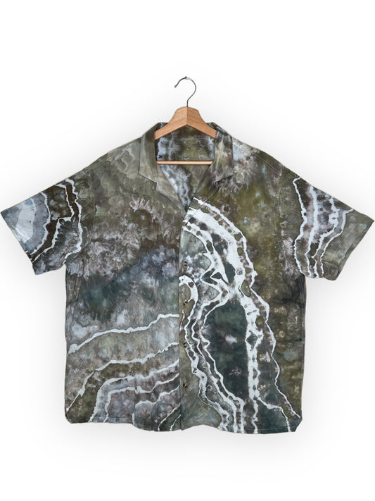 Short Sleeve Textured Camp Shirt (XL)