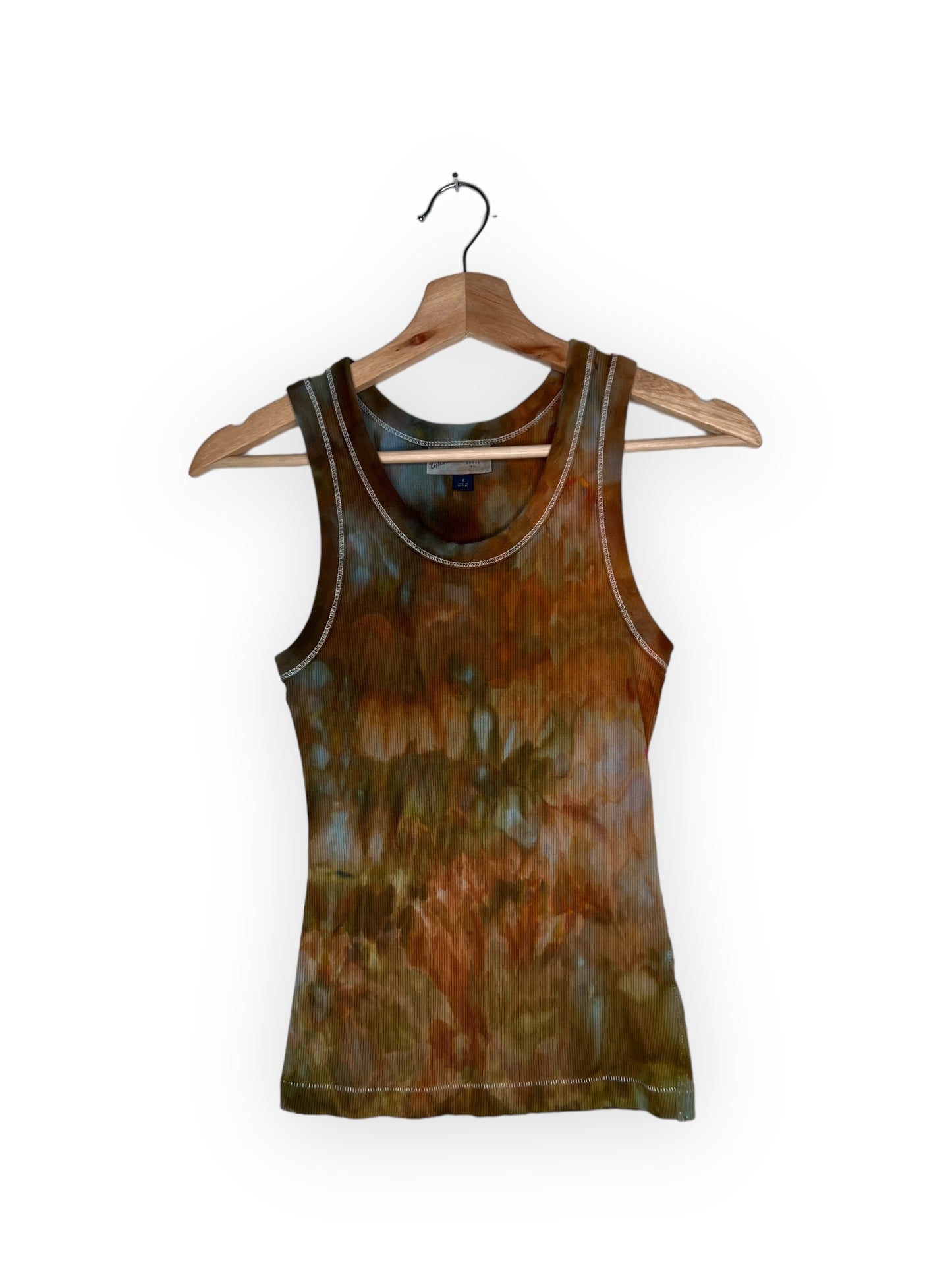 High Neck Ribbed Tank Top - Caffeine Buzz (S)