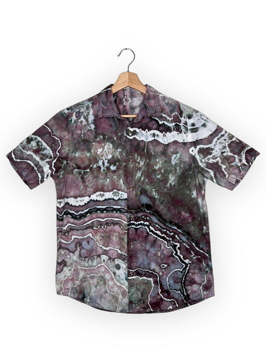 Short Sleeve Linen Dress Shirt (M)