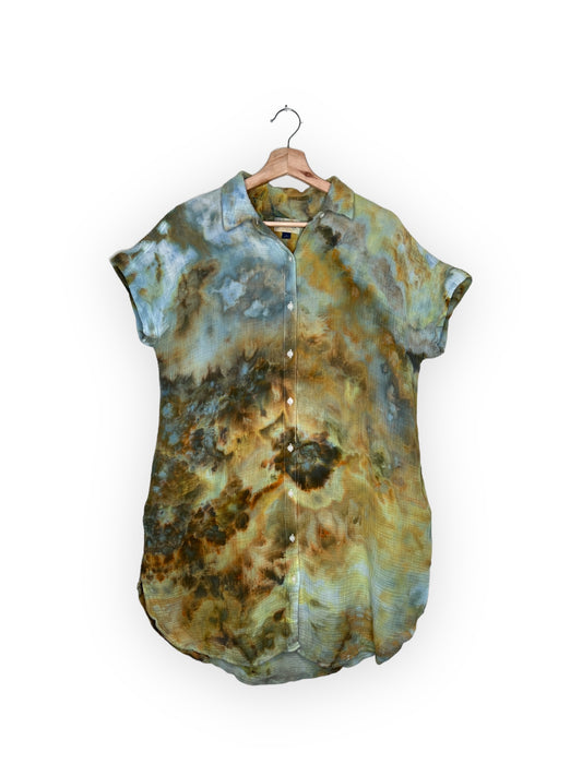 Cotton Gauze Shift Dress (S)