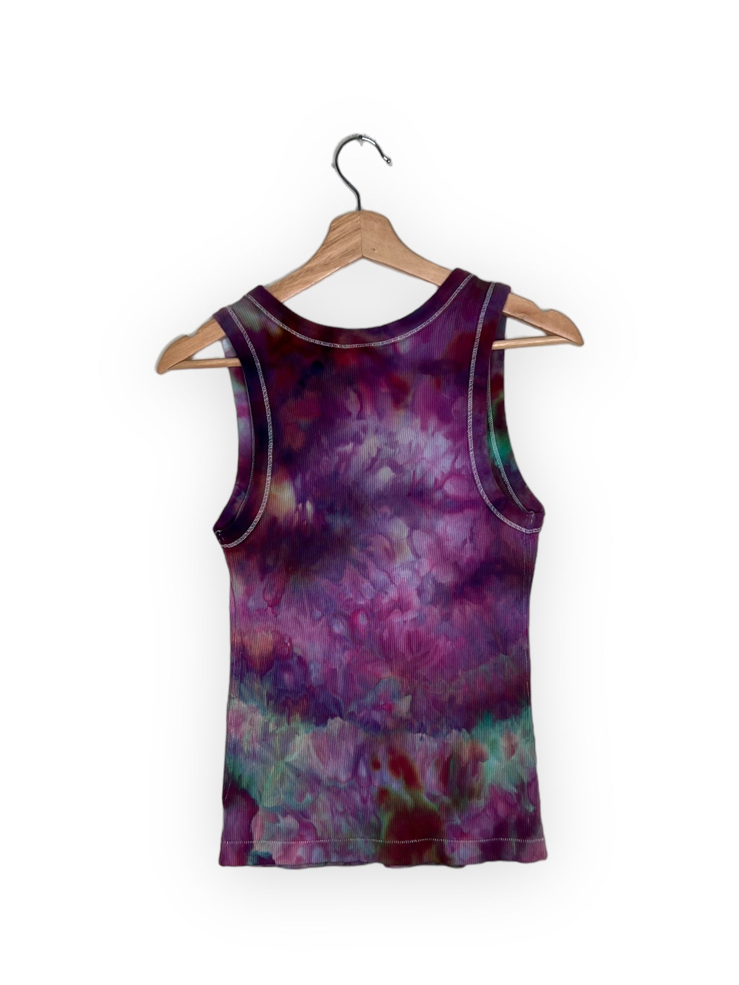 High Neck Ribbed Tank Top - Grape Nebula (M)