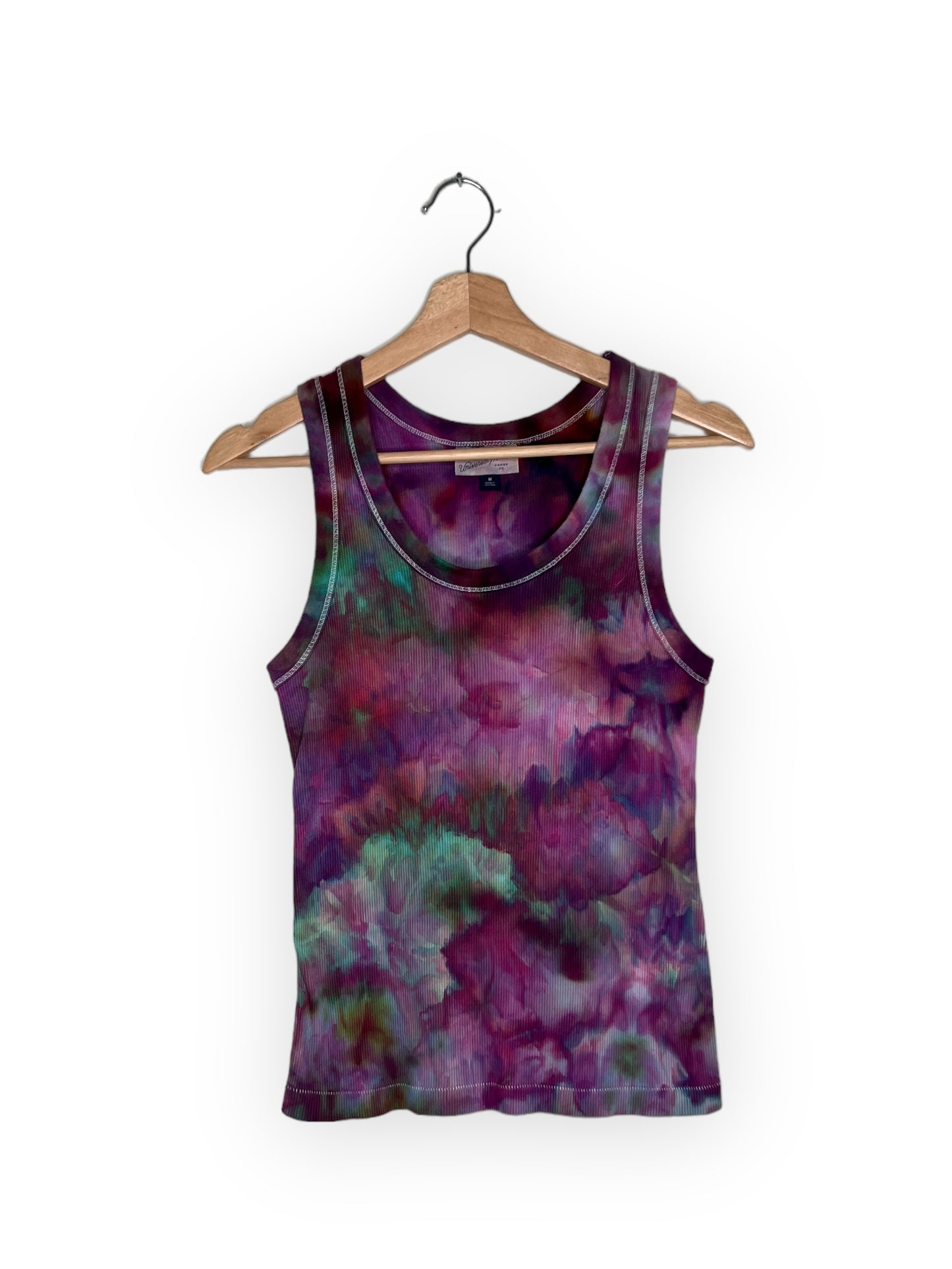 High Neck Ribbed Tank Top - Grape Nebula (M)