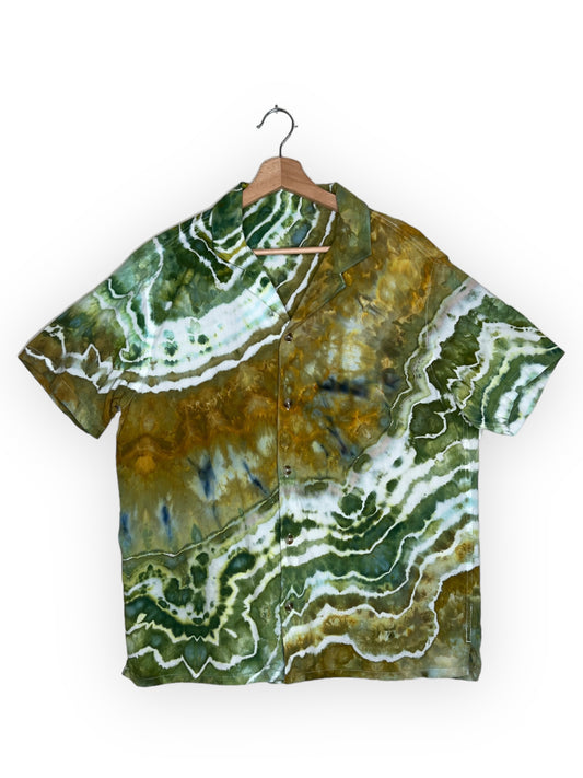 Short Sleeve Textured Camp Shirt (M)