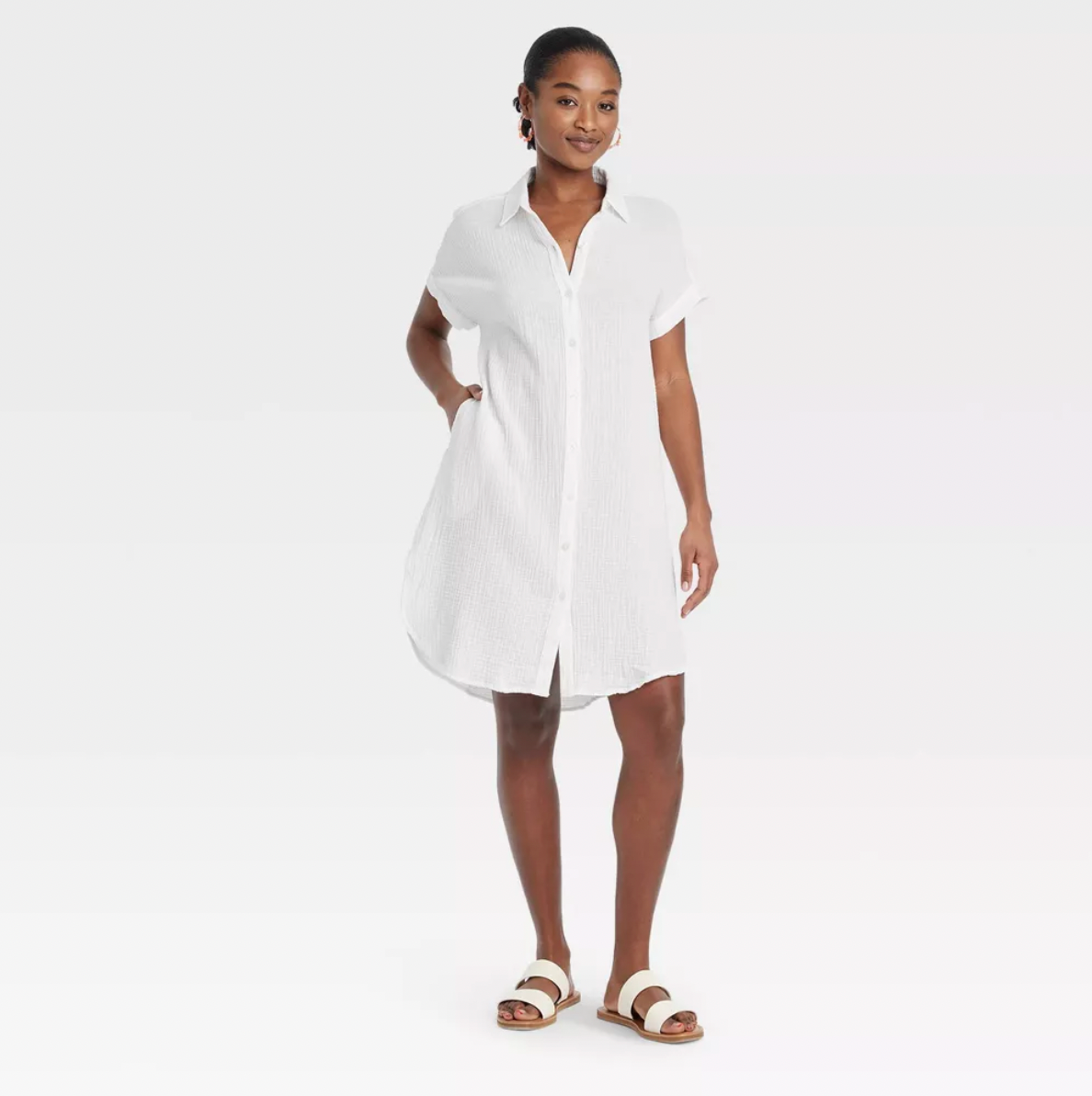 Cotton Gauze Shift Dress (XL)