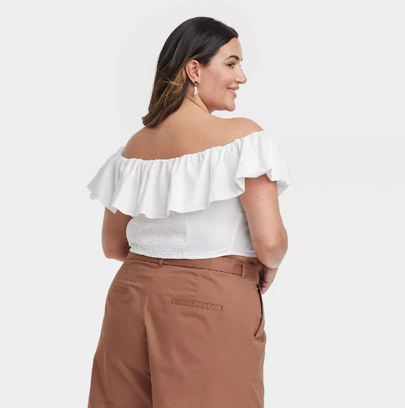 Off the Shoulder Ruffle Crop (XXL)