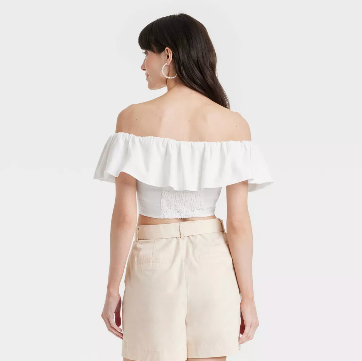 Off the Shoulder Ruffle Crop (Large)