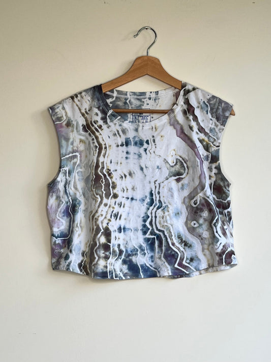 Cropped Cotton Sleeveless Shirt (XL)